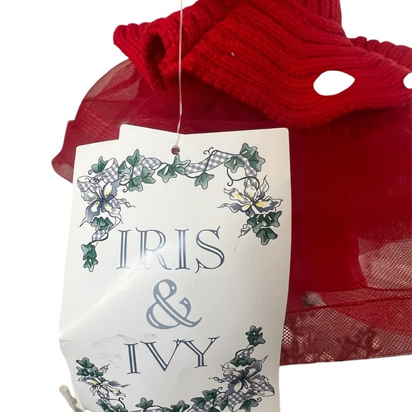 Red Cable Knit Dress with Tulle Skirt - Picture 5 of 6